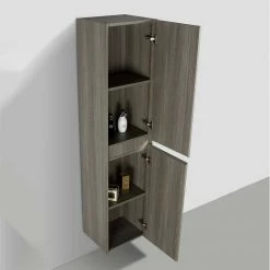 Hängender Bad-Hochschrank In Ahorn Grau - Smudina 8 Hängender Bad-Hochschrank In Ahorn Grau - Smudina -Noricas-shop haengender bad hochschrank in ahorn grau dekor 2 tuerig 40x170x35 smudina 02