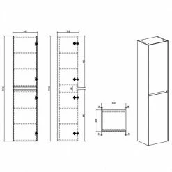 Hängender Bad-Hochschrank In Ahorn Grau - Smudina 11 Hängender Bad-Hochschrank In Ahorn Grau - Smudina -Noricas-shop haengender bad hochschrank in ahorn grau dekor 2 tuerig 40x170x35 smudina 05