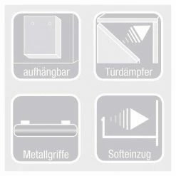 Hängender Badschrank Domcin Mit Zwei Schubladen -Noricas-shop haengender badschrank zwei schubladen hochglanz weiss dekor walnuss 135cm hoch domcin 02