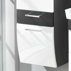 Halbhoher Badschrank Boisan Für Hängende Wandmontage -Noricas-shop halbhoher badschrank haengende wandmontage hochglanz weiss und anthrazit boisan 02