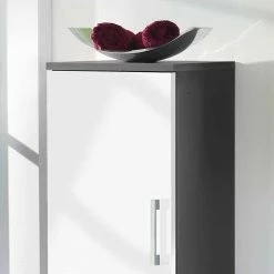 Halbhoher Badschrank Boisan Für Hängende Wandmontage -Noricas-shop halbhoher badschrank haengende wandmontage hochglanz weiss und anthrazit boisan 03