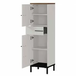 Halbhoher Badschrank In Hellgrau - Dolida 8 Halbhoher Badschrank In Hellgrau - Dolida -Noricas-shop halbhoher badschrank in hellgrau nussbaum dekor modern dolida 02