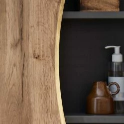 Halboffener Badschrank In Wildeiche Optik - Tofias -Noricas-shop halboffener badschrank in wildeiche optik mit baumkante dunkelgrau tofias 05