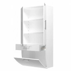 Hochglanz Badschrank Klaudios Mit Doppeltür Schublade Klappe 9 Hochglanz Badschrank Klaudios Mit Doppeltür Schublade Klappe -Noricas-shop hochglanz badschrank doppeltuer schublade klappe weiss 70cm breit 135cm hoch klaudios 05