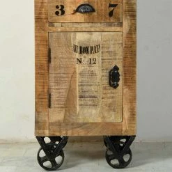 Hochschrank Indri Mit Rollen -Noricas-shop hochschrank rollen mangobaum massivholz indri html 03