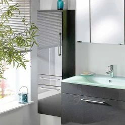 Hoher Hängeschrank Zenvis Für Badezimmer -Noricas-shop hoher haengeschrank badezimmer anthrazit hochglaenzend zenvis 02