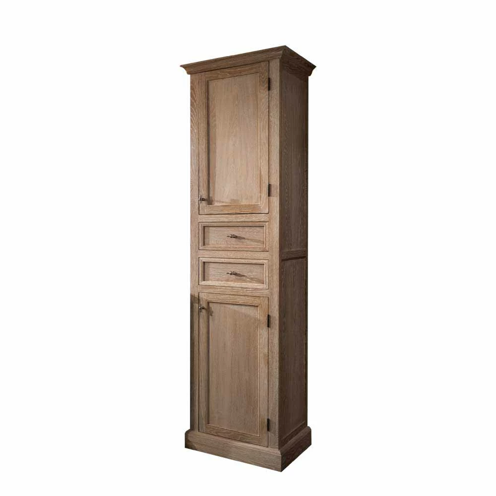 Landhausstil-Hochschrank Vish In Eiche Bianco 1 Landhausstil-Hochschrank Vish In Eiche Bianco