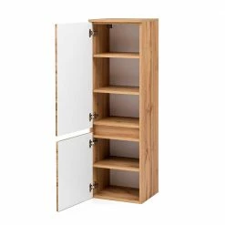 Midi Badschrank In Holzoptik Wildeiche - Drumias -Noricas-shop midi badschrank in holzoptik wildeiche mit zwei tueren mit daempfung drumias 04