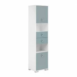 Moderner Bad Hochschrank In Hellem Blau - Greina -Noricas-shop moderner bad hochschrank in hellem blau weiss 41x172x33 cm greina 02