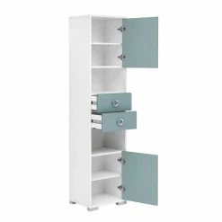 Moderner Bad Hochschrank In Hellem Blau - Greina -Noricas-shop moderner bad hochschrank in hellem blau weiss 41x172x33 cm greina 04
