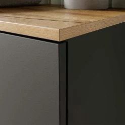 Moderner Badezimmerschrank 125 Cm Hoch - Lucrino -Noricas-shop moderner badezimmerschrank 125 cm hoch in dunkelgrau mit eiche dekor lucrino 04