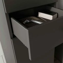 Moderner Badezimmerschrank 125 Cm Hoch - Lucrino -Noricas-shop moderner badezimmerschrank 125 cm hoch in dunkelgrau mit eiche dekor lucrino 05