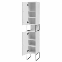 Moderner Badhochschrank In Weiß & Anthrazit - Ismilav -Noricas-shop moderner badhochschrank in weiss anthrazit 184 cm hoch ismilav 02