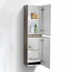 Moderner Badschrank Mit 2 Türen - Curadros 8 Moderner Badschrank Mit 2 Türen - Curadros -Noricas-shop moderner badschrank mit 2 tueren in eichefarben fuer die wand curadros 02