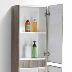 Moderner Badschrank Mit 2 Türen - Curadros 9 Moderner Badschrank Mit 2 Türen - Curadros -Noricas-shop moderner badschrank mit 2 tueren in eichefarben fuer die wand curadros 03