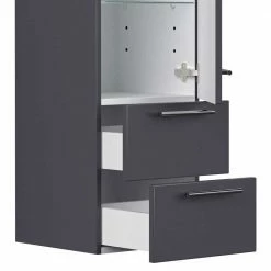 Moderner Wandmontage Badschrank In Anthrazit - Vingos -Noricas-shop moderner wandmontage badschrank in anthrazit mit metallgriffen vingos 03