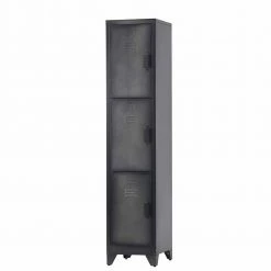 Schmaler Metallspind Niklas Mit 3 Türen -Noricas-shop schmaler metallspind 3 tueren schwarz niklas 03