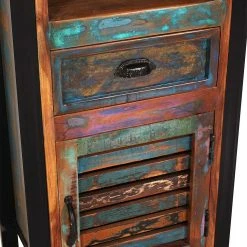 Shabby Chic Hochschrank Fürs Badezimmer - Vosbadus -Noricas-shop shabby chic hochschrank fuers badezimmer aus recyclingholz metall vosbadus 04