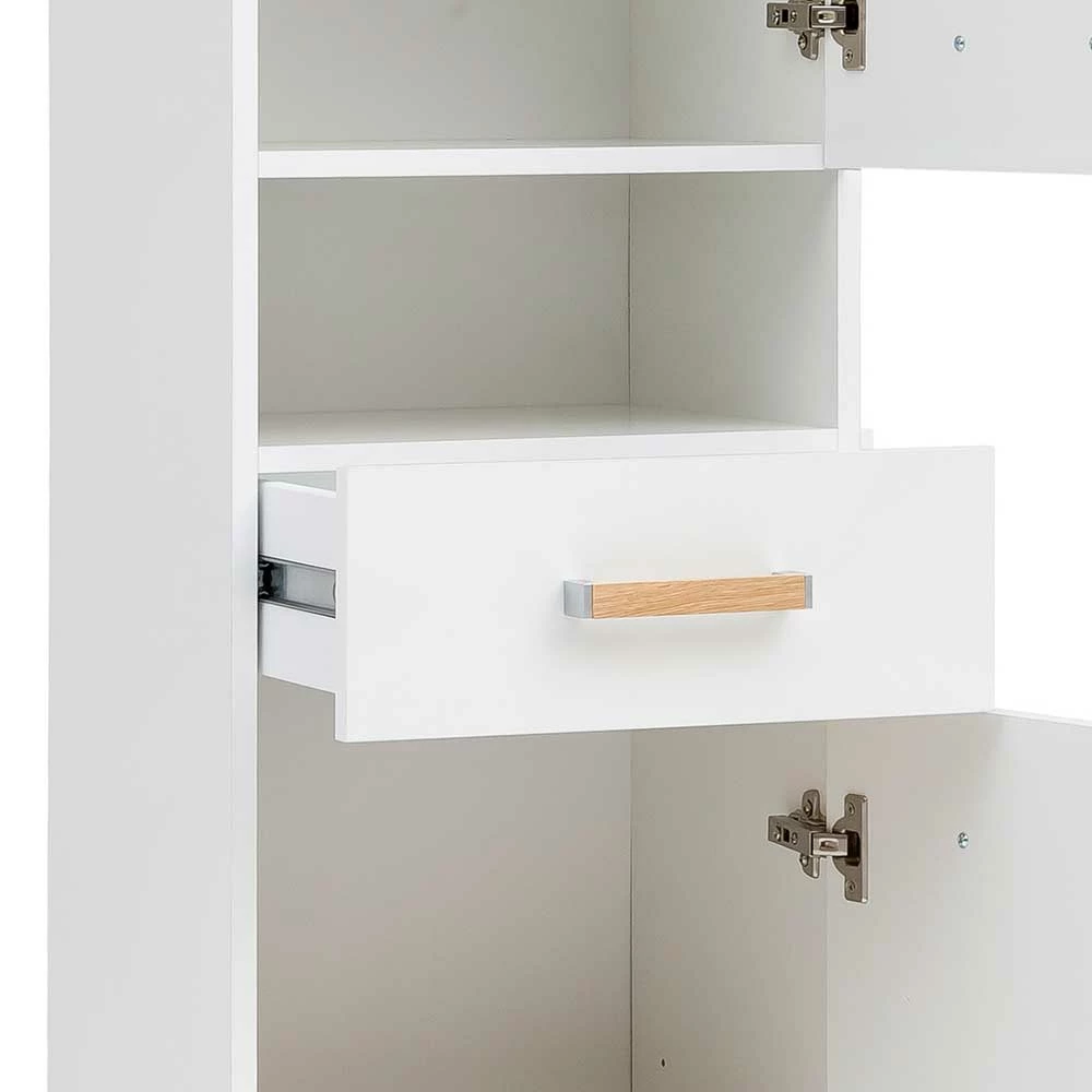 Skandi Bad Hochschrank In Weiß Glanz - Utiona 6 Skandi Bad Hochschrank In Weiß Glanz - Utiona – Bild 6