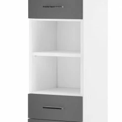Stauraum Badschrank In Weiß Grau - Mirista -Noricas-shop stauraum badschrank in weiss grau 31x194x33 cm made in germany mirista 04