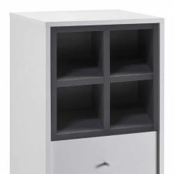 Stauraum Badschrank In Weiß & Grau - Abienna -Noricas-shop stauraum badschrank in weiss grau 40 cm breit 124 cm hoch abienna 03