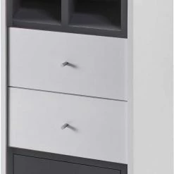 Stauraum Badschrank In Weiß & Grau - Abienna -Noricas-shop stauraum badschrank in weiss grau 40 cm breit 124 cm hoch abienna 04