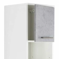 Wand Badschrank In Hellem Beton Grau Dekor - Rinessa II -Noricas-shop wand badschrank in hellem beton grau dekor weiss 35x135x37 rinessa ii 05