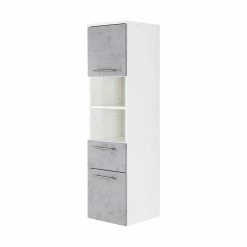 Wand Badschrank In Hellem Beton Grau Dekor - Rinessa II