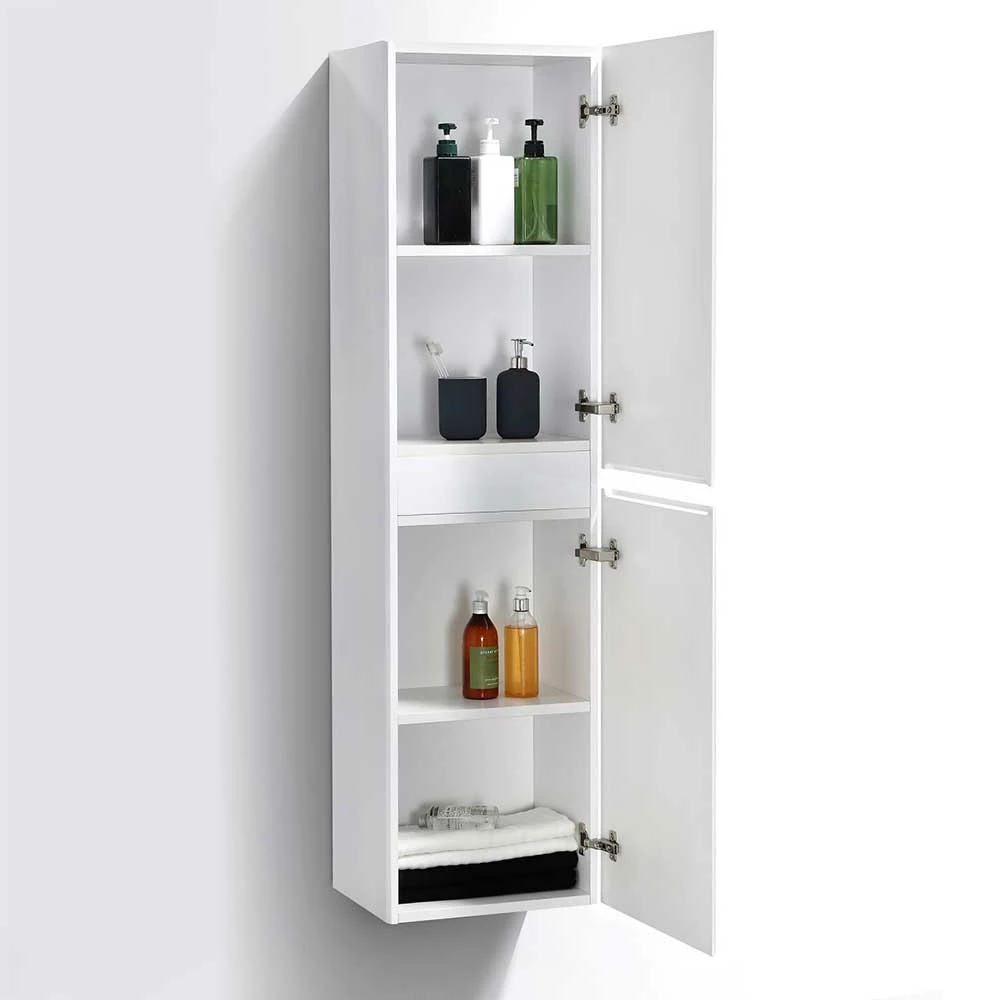 Weißer Hängeschrank Fürs Bad In Hochglanz - Fivios 3 Weißer Hängeschrank Fürs Bad In Hochglanz - Fivios – Bild 3