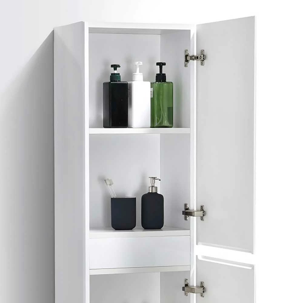 Weißer Hängeschrank Fürs Bad In Hochglanz - Fivios 4 Weißer Hängeschrank Fürs Bad In Hochglanz - Fivios – Bild 4