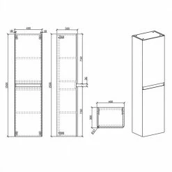 Weißer Hängeschrank Fürs Bad In Hochglanz - Fivios 11 Weißer Hängeschrank Fürs Bad In Hochglanz - Fivios -Noricas-shop weisser haengeschrank fuers bad in hochglanz 2 tuerig 40x150x30 fivios 05