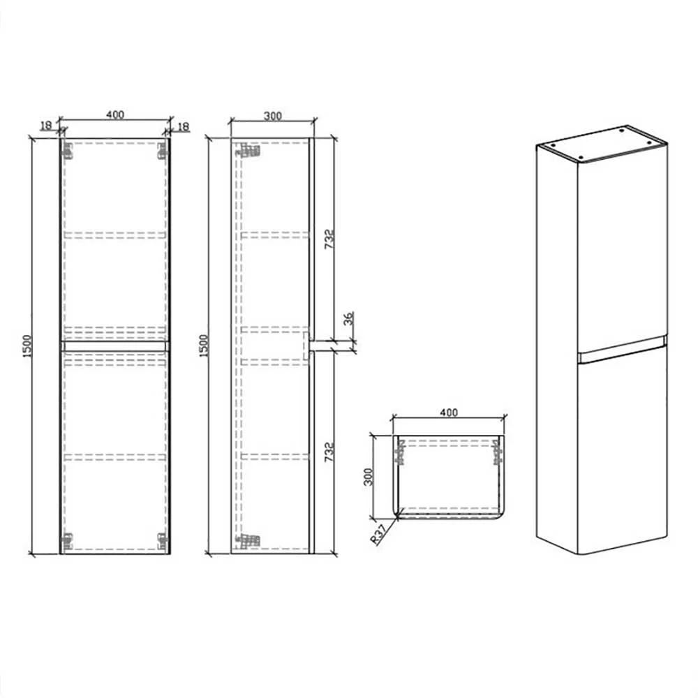 Weißer Hängeschrank Fürs Bad In Hochglanz - Fivios 6 Weißer Hängeschrank Fürs Bad In Hochglanz - Fivios – Bild 6