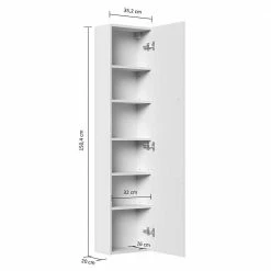 Weißer Hochglanz Badezimmerschrank Mit Tür - Nene I -Noricas-shop weisser hochglanz badezimmerschrank mit tuer fuer die wandmontage nene i 04