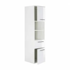 Weißer Hochglanz Badschrank Für Die Wand - Sondava I 9 Weißer Hochglanz Badschrank Für Die Wand - Sondava I -Noricas-shop weisser hochglanz badschrank fuer die wand mit tueren schubladen faechern sondava i 03