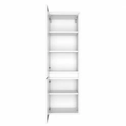 Weißer Midischrank Fürs Bad 2-türig - Vandan -Noricas-shop weisser midischrank fuers bad 2 tuerig fuer stand und wandmontage vandan 02