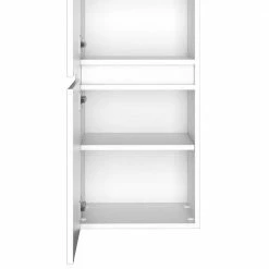 Weißer Midischrank Fürs Bad 2-türig - Vandan -Noricas-shop weisser midischrank fuers bad 2 tuerig fuer stand und wandmontage vandan 03