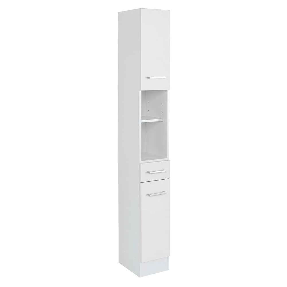 Weißer Stauraum Hochschrank Fürs Bad - Skiranov 2 Weißer Stauraum Hochschrank Fürs Bad - Skiranov – Bild 2