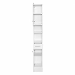 Weißer Stauraum Hochschrank Fürs Bad - Skiranov 8 Weißer Stauraum Hochschrank Fürs Bad - Skiranov -Noricas-shop weisser stauraum hochschrank fuers bad 2 tuerig schublade 2 faecher skiranov 02