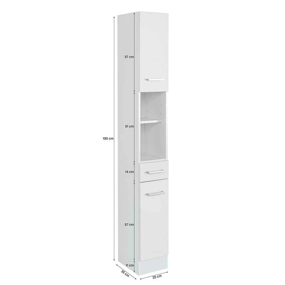 Weißer Stauraum Hochschrank Fürs Bad - Skiranov 6 Weißer Stauraum Hochschrank Fürs Bad - Skiranov – Bild 6